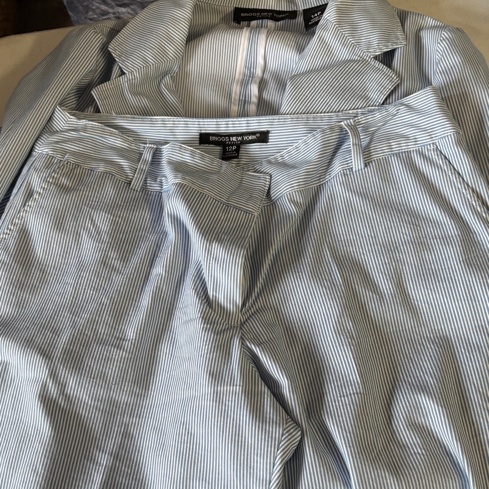 Briggs New York Blue Pinstripe Suit